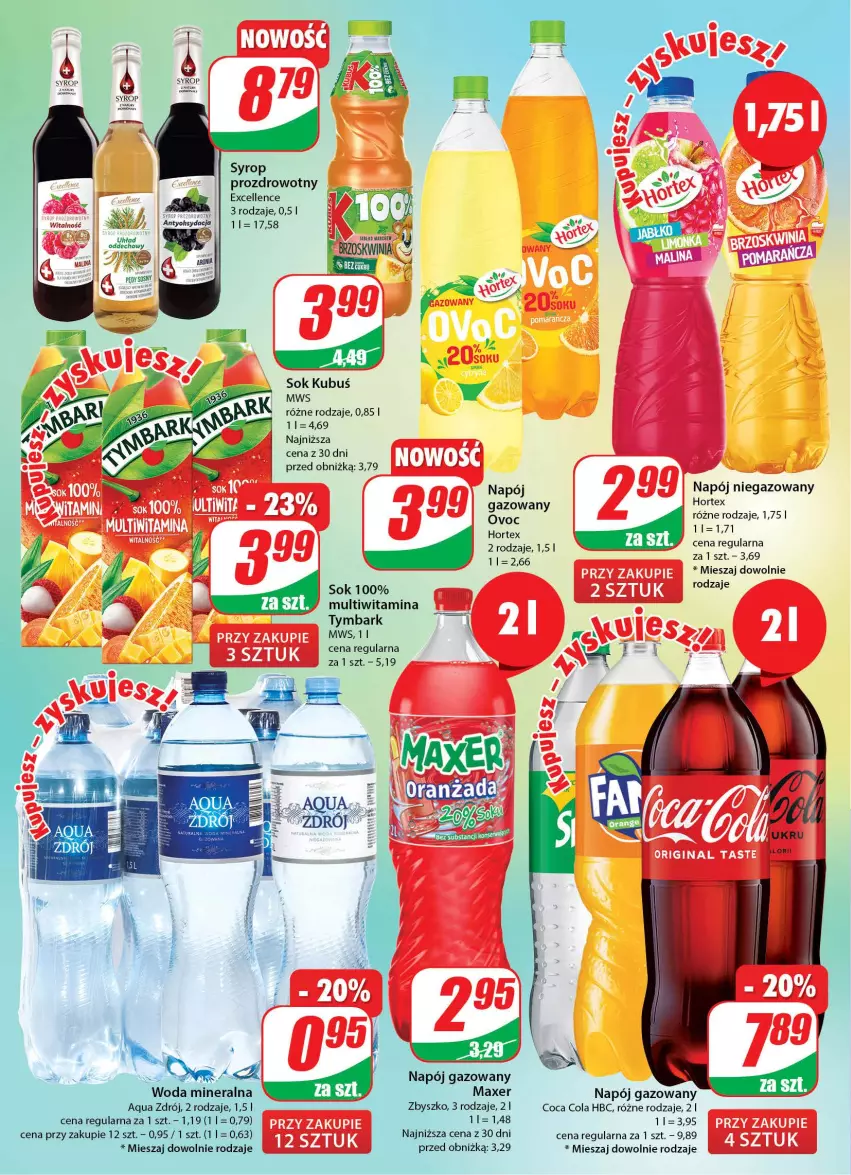 Gazetka promocyjna Dino - Gazetka 35 - ważna 29.08 do 06.09.2023 - strona 2 - produkty: Hortex, Kubuś, Maxer, Napój, Napój gazowany, Napój niegazowany, Sok, Syrop, Tymbark