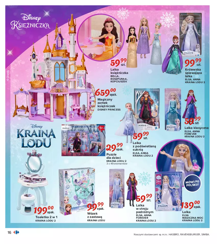 Gazetka promocyjna Carrefour - Gazetka Carrefour Zabawki - ważna 02.11 do 28.11.2021 - strona 16 - produkty: Bell, Bella, Burger, Disney, Dzieci, Hasbro, Lalka, Puzzle, Ravensburger, Toaletka, Wózek