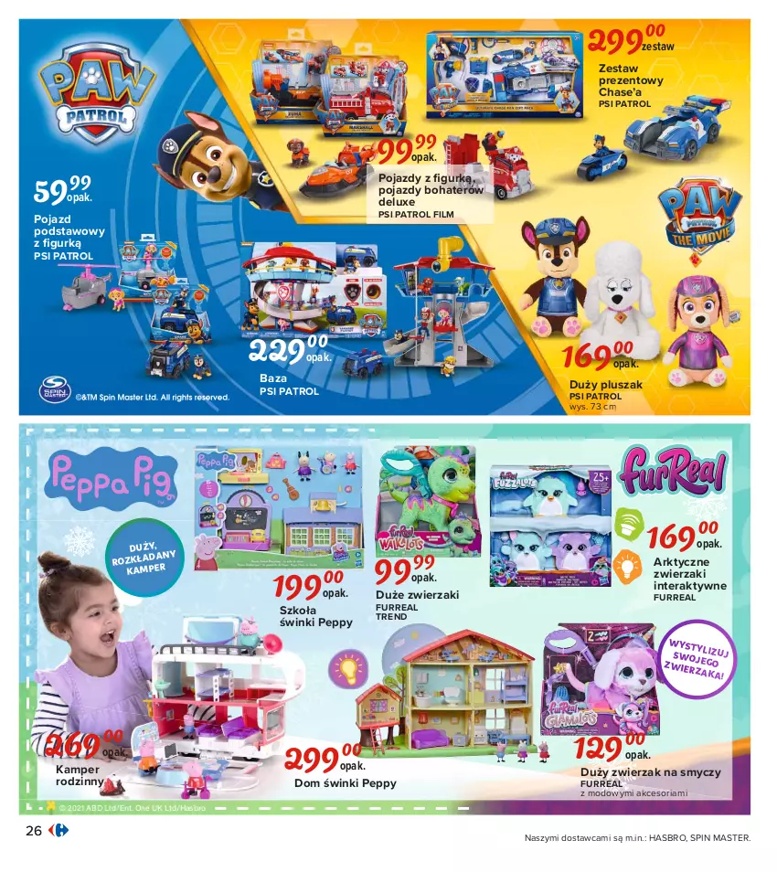 Gazetka promocyjna Carrefour - Gazetka Carrefour Zabawki - ważna 02.11 do 28.11.2021 - strona 26 - produkty: Hasbro, Pluszak, Pojazd, Psi Patrol, Smycz, Tera, Zestaw prezentowy