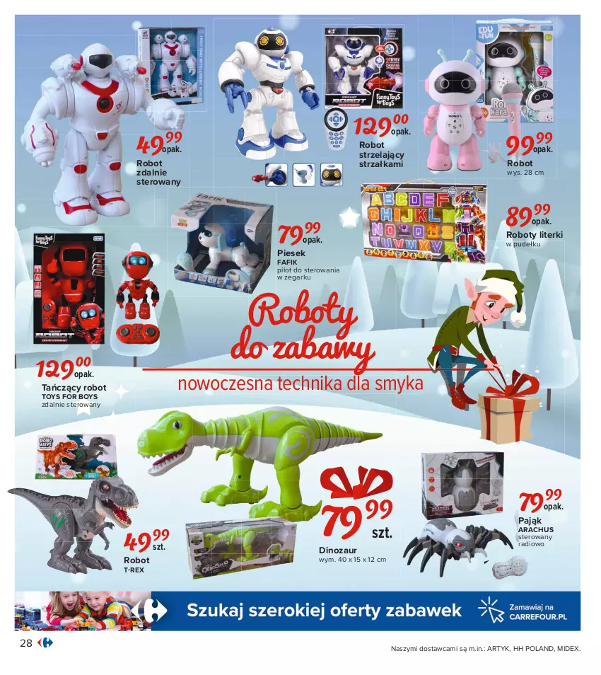 Gazetka promocyjna Carrefour - Gazetka Carrefour Zabawki - ważna 02.11 do 28.11.2021 - strona 28 - produkty: Dinozaur, Fa, Robot, Zegar