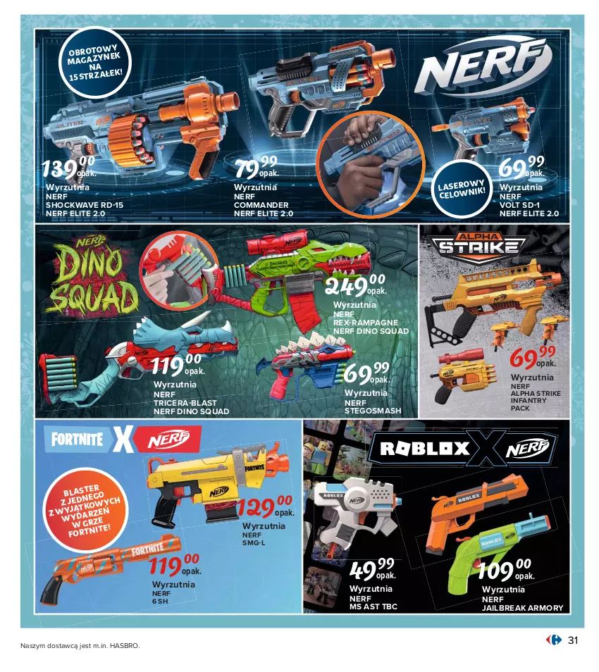 Gazetka promocyjna Carrefour - Gazetka Carrefour Zabawki - ważna 02.11 do 28.11.2021 - strona 31 - produkty: Fa, Hasbro, Nerf, Ser, Squad, Wyrzutnia