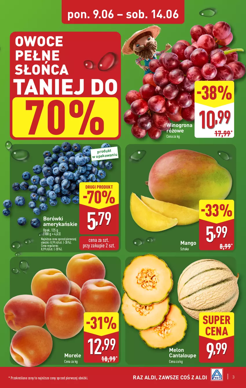 Gazetka promocyjna Aldi - Pełna oferta - ważna 09.06 do 14.06.2025 - strona 3 - produkty: Mango, Melon, Owoce, Wino, Winogrona
