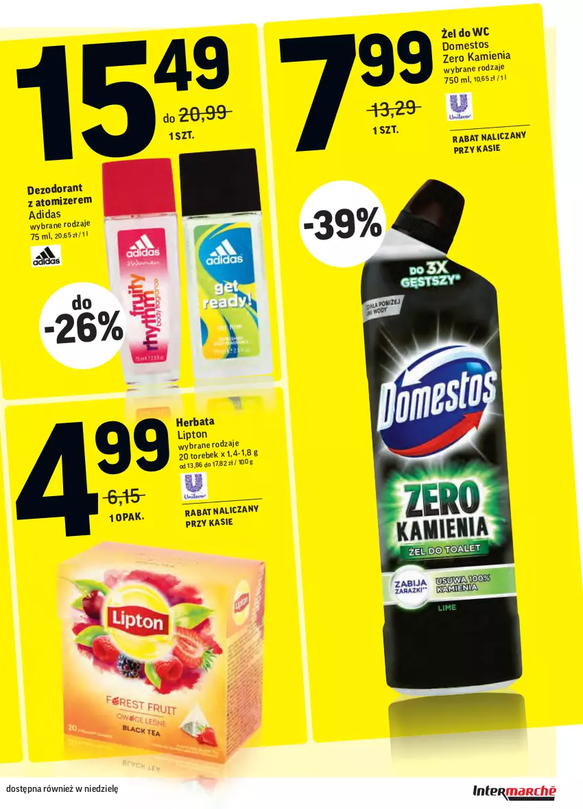 Gazetka promocyjna Intermarche - Gazetka promocyjna - ważna 15.02 do 21.02.2022 - strona 37 - produkty: Adidas, Dezodorant, Herbata, Lipton