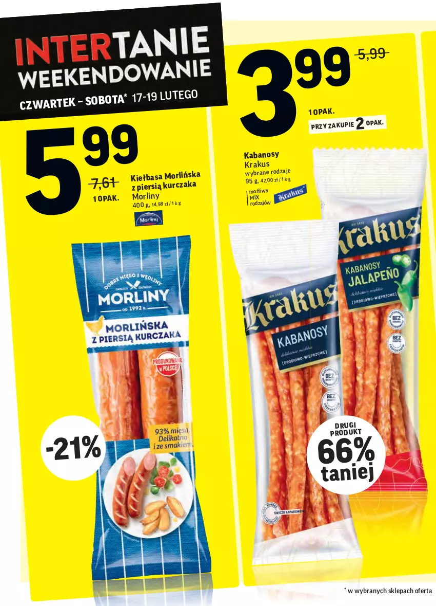 Gazetka promocyjna Intermarche - Gazetka promocyjna - ważna 15.02 do 21.02.2022 - strona 38 - produkty: Kabanos, Morliny