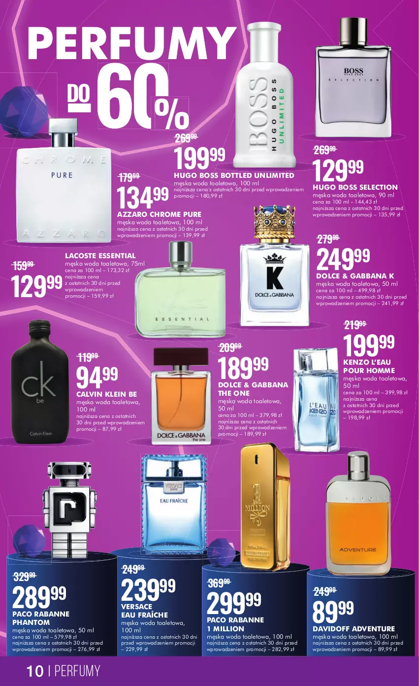 Gazetka promocyjna Super Pharm - Gazetka - ważna 14.02 do 01.03.2023 - strona 10 - produkty: Azzaro, Calvin Klein, Davidoff, Hugo Boss, Kenzo, Lacoste, Lion, Paco Rabanne, Perfum, Pur, The ONE, Versace, Woda, Woda toaletowa