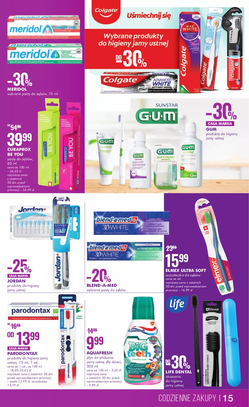 Gazetka promocyjna Super Pharm - Gazetka - ważna 14.02 do 01.03.2023 - strona 15 - produkty: Aquafresh, Blend-a-Med, Curaprox, Dzieci, Elmex, Parodontax, Płyn do płukania, Płyn do płukania jamy ustnej, Szczoteczka, Szczoteczka do zębów