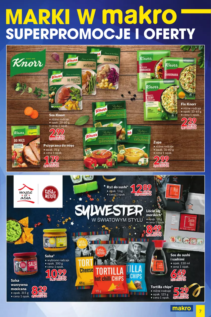 Gazetka promocyjna Makro - [Oferta specjalna] Marki w MAKRO - ważna 27.12.2021 do 05.01.2022 - strona 7 - produkty: Knorr, LG, Ryż, Ryż do sushi, Salsa, Sos, Sushi, Tortilla, Tortilla Chips, Zupa