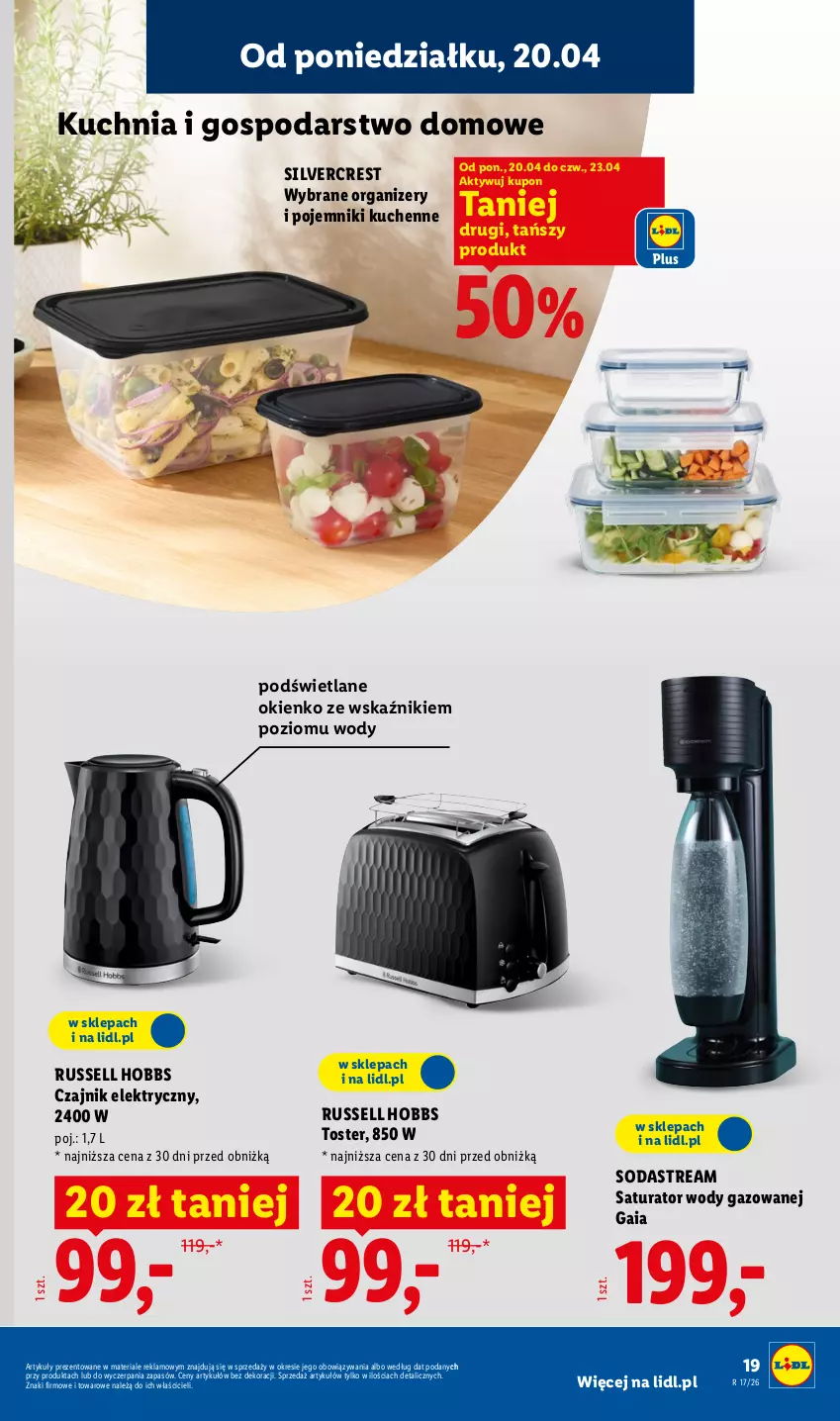 Gazetka promocyjna Lidl - Katalog ważny od 20.04 - ważna 20.04 do 26.04.2026 - strona 21 - produkty: Czajnik, Czajnik elektryczny, Kuchnia, Organizer, Pojemnik, Silvercrest, Toster