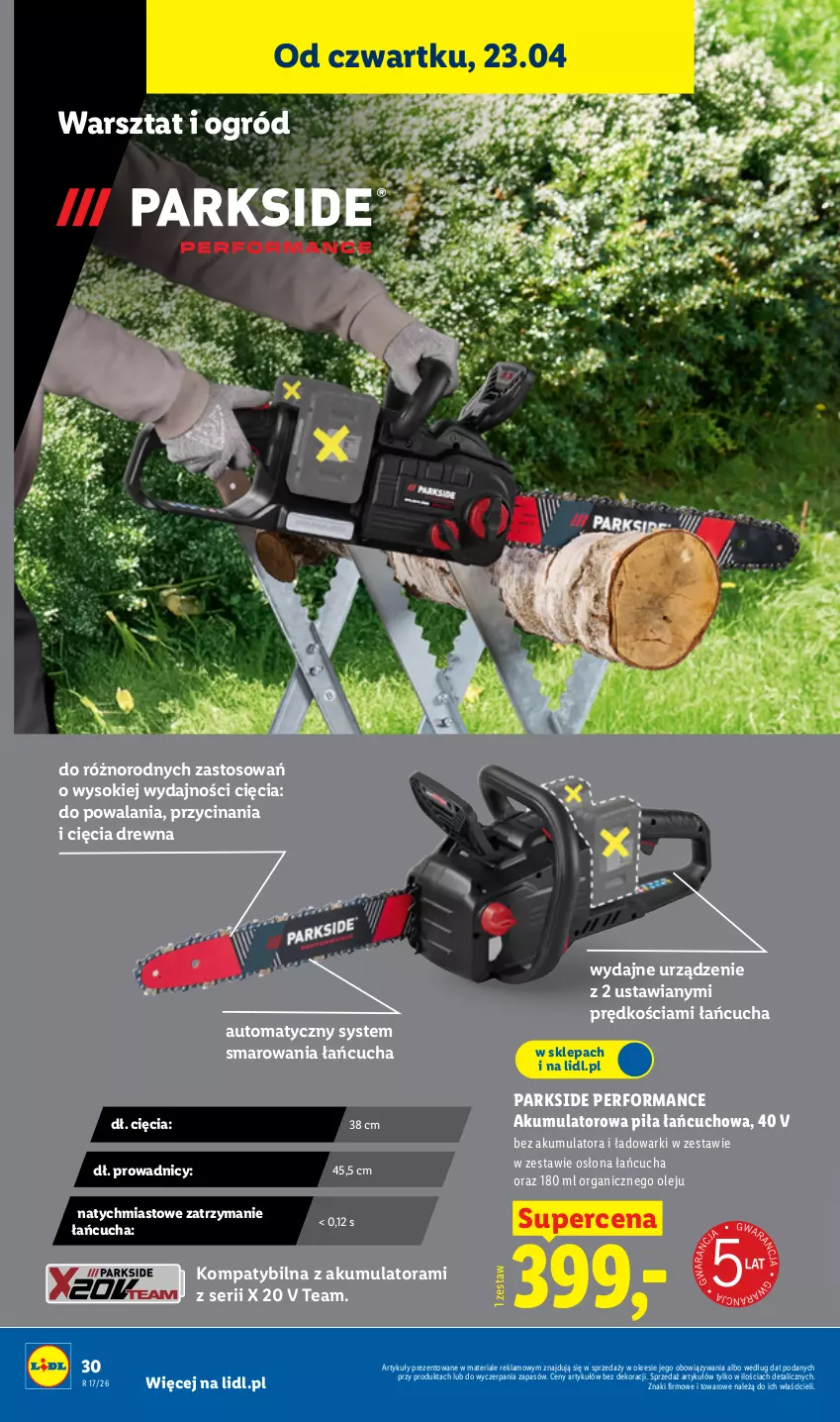 Gazetka promocyjna Lidl - Katalog ważny od 20.04 - ważna 20.04 do 26.04.2026 - strona 42 - produkty: Akumulator, Ogród, Olej, Parkside, Ser, Sok