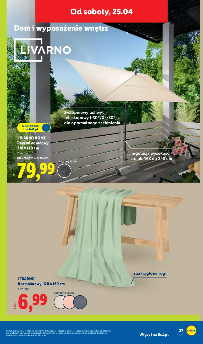 Gazetka promocyjna Lidl - Katalog ważny od 20.04 - ważna 20.04 do 26.04.2026 - strona 51 - produkty: Ivar, Koc, Parasol, Sok, Stojak, Teleskop, Top