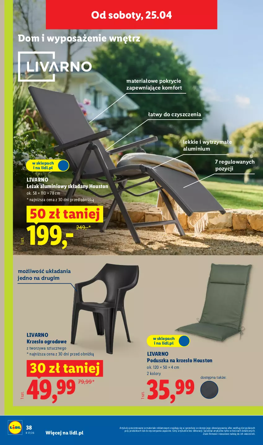 Gazetka promocyjna Lidl - Katalog ważny od 20.04 - ważna 20.04 do 26.04.2026 - strona 52 - produkty: Ivar, Krzesło, Krzesło ogrodowe, Poduszka