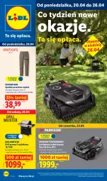 Gazetka promocyjna Lidl - Katalog ważny od 20.04 - Gazetka - ważna od 26.04 do 26.04.2026 - strona 1 - produkty: Parkside, Kosz, Robot, Spodnie, Grill, Grill gazowy, Intel