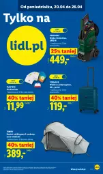 Gazetka promocyjna Lidl - Katalog ważny od 20.04 - Gazetka - ważna od 26.04 do 26.04.2026 - strona 23 - produkty: Parkside, Top, Gra, Namiot, Walizka, Myjka ciśnieniowa