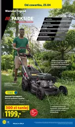 Gazetka promocyjna Lidl - Katalog ważny od 20.04 - Gazetka - ważna od 26.04 do 26.04.2026 - strona 40 - produkty: Parkside, Top, Sok, Kosiarka spalinowa z napędem, Ogród, Kosiarka, Akumulator