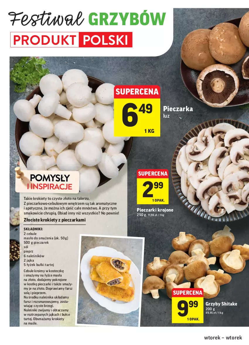 Gazetka promocyjna Intermarche - Wszystkich świętych - ważna 26.10 do 02.11.2021 - strona 10 - produkty: Fa, Grzyby, Krokiety, Masło, Naleśniki, Piec, Pieczarka, Pieczarki krojone, Pieprz, Sól, Talerz