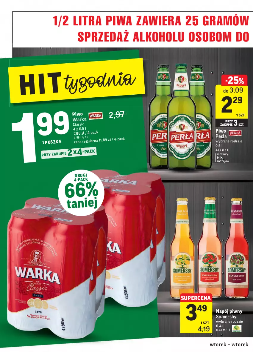 Gazetka promocyjna Intermarche - Wszystkich świętych - ważna 26.10 do 02.11.2021 - strona 32 - produkty: Gra, Napój, Perła, Piwa, Piwo, Somersby, Warka