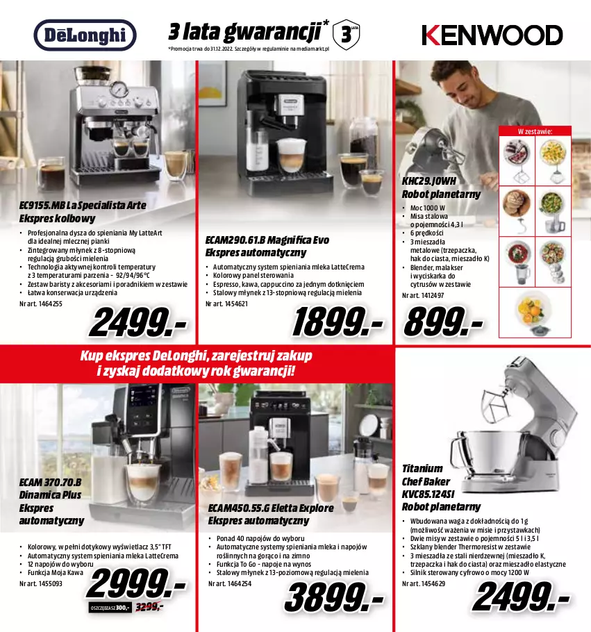 Gazetka promocyjna Media Markt - Gazetka Media Markt - ważna 13.10 do 31.10.2022 - strona 5 - produkty: Amica, Blender, Cappuccino, Intel, Kawa, Mieszadło, Młynek, Napoje, Por, Robot, Robot planetarny, Ser, Top, Trzepaczka, Waga, Wyciskarka