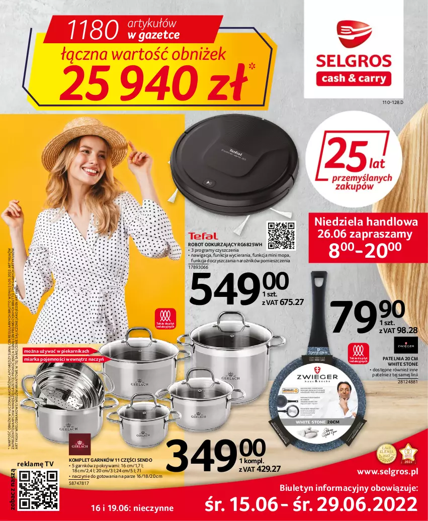 Gazetka promocyjna Selgros - Oferta przemysłowa - ważna 15.06 do 29.06.2022 - strona 1 - produkty: Gra, LG, Miarka, Mop, Narożnik, Patelnia, Piekarnik, Pokrywa, Robot