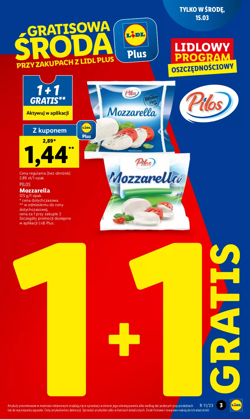 Gazetka promocyjna Lidl - GAZETKA - ważna 13.03 do 15.03.2023 - strona 3 - produkty: Gra, Lovi, Mozzarella, Pilos