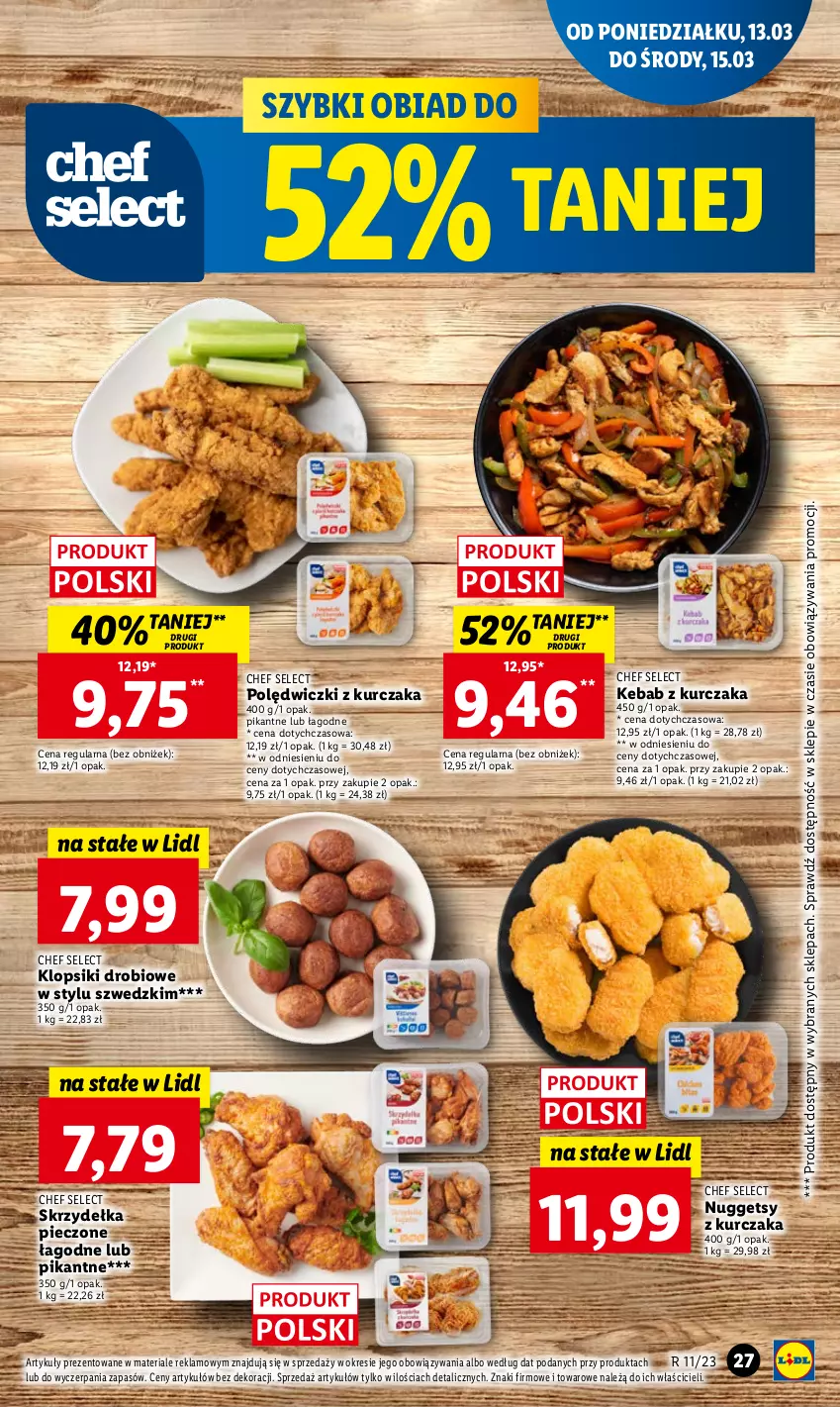 Gazetka promocyjna Lidl - GAZETKA - ważna 13.03 do 15.03.2023 - strona 31 - produkty: Kebab, Kebab z kurczaka, Klopsiki, Kurczak, Piec, Polędwiczki z kurczaka, Skrzydełka pieczone