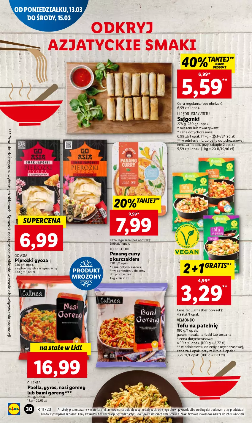 Gazetka promocyjna Lidl - GAZETKA - ważna 13.03 do 15.03.2023 - strona 34 - produkty: Gra, Gyros, Kurczak, Sajgonki, Tofu, Virtu, Warzywa