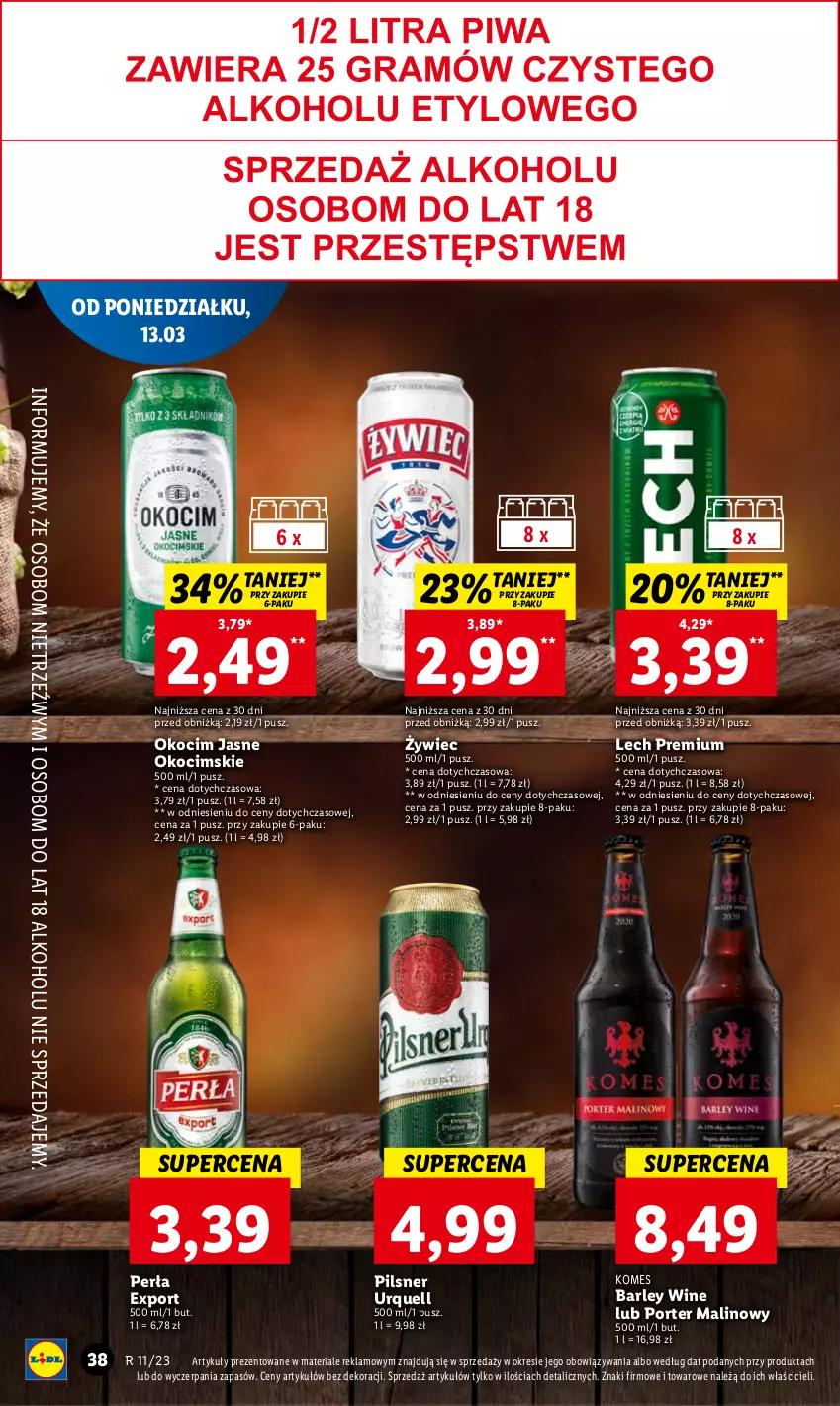 Gazetka promocyjna Lidl - GAZETKA - ważna 13.03 do 15.03.2023 - strona 44 - produkty: Koc, Lech Premium, Okocim, Perła, Pilsner Urquell, Por