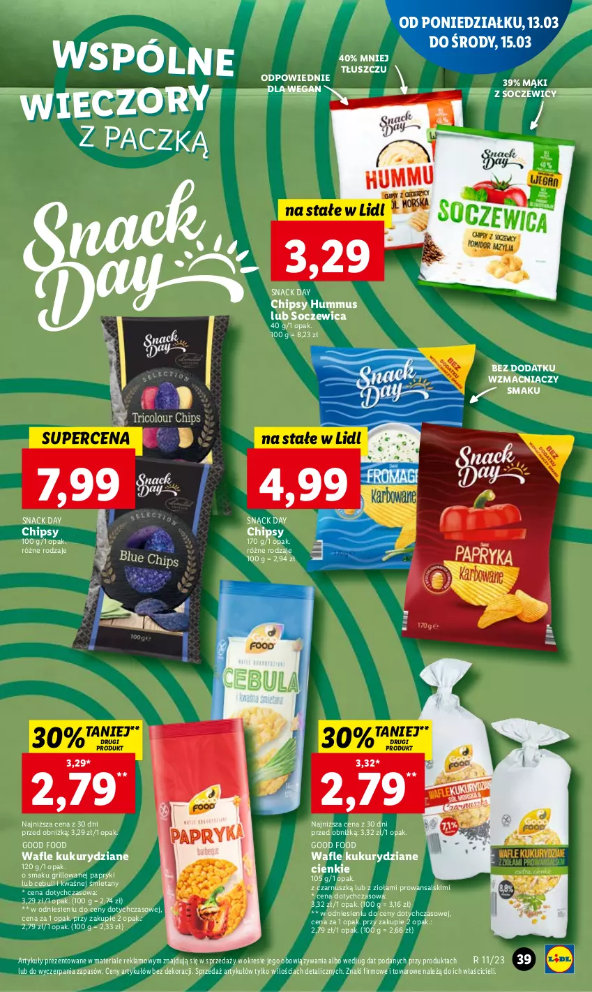 Gazetka promocyjna Lidl - GAZETKA - ważna 13.03 do 15.03.2023 - strona 45 - produkty: Chipsy, Grill, Hummus, Mus