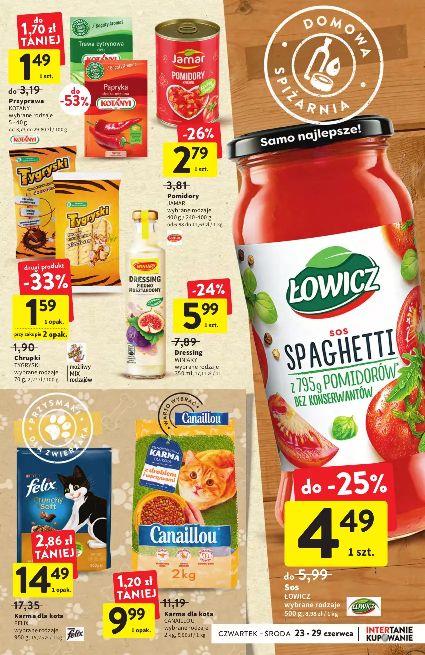 Gazetka promocyjna Intermarche - Start Tygodnia - ważna 27.06 do 29.06.2022 - strona 27 - produkty: Canaillou, Chrupki, Dres, Felix, Gry, Pomidory, Sos, Winiary