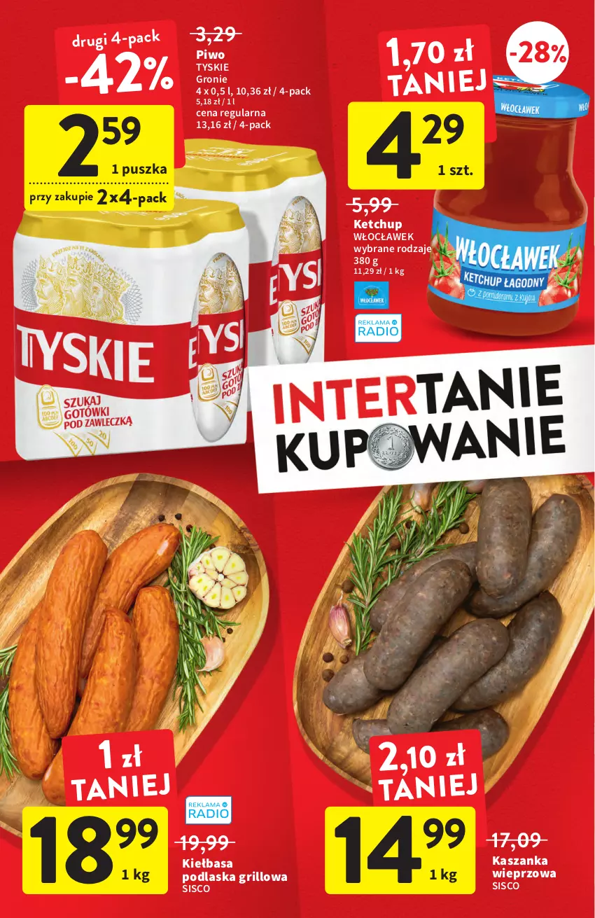 Gazetka promocyjna Intermarche - Start Tygodnia - ważna 27.06 do 29.06.2022 - strona 4 - produkty: Grill, Kasza, Kaszanka, Ketchup, Kiełbasa, Piwo, Tyskie