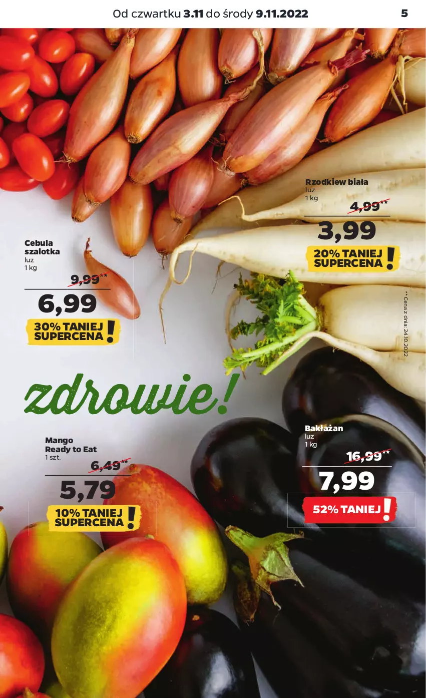 Gazetka promocyjna Netto - Artykuły spożywcze - ważna 03.11 do 09.11.2022 - strona 5 - produkty: Cebula, Cebula szalotka, Mango, Szal, Zdrowie