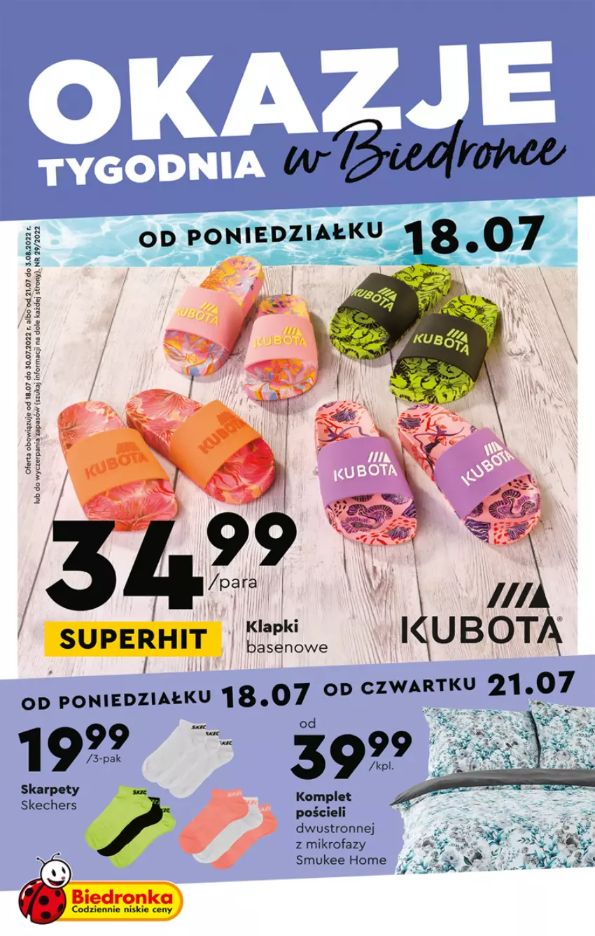 Gazetka promocyjna Biedronka - ważna 18.07 do 03.08.2022 - strona 1 - produkty: Fa, Karp, Klapki, Pościel