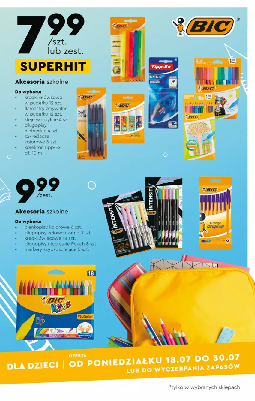 Gazetka promocyjna Biedronka - ważna 18.07 do 03.08.2022 - strona 17 - produkty: BIC, Długopis, Flamastry, Klej, Marker