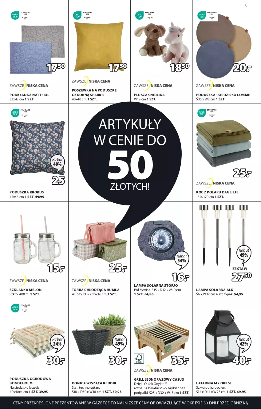 Gazetka promocyjna Jysk - Oferta tygodnia - ważna 17.05 do 20.06.2023 - strona 4 - produkty: Asus, Grill, Koc, Krokus, Lampa, Latarnia, Melon, Pluszak, Podkład, Podkładka, Poduszka, Poszewka, Siedzisko, Szklanka, Torba