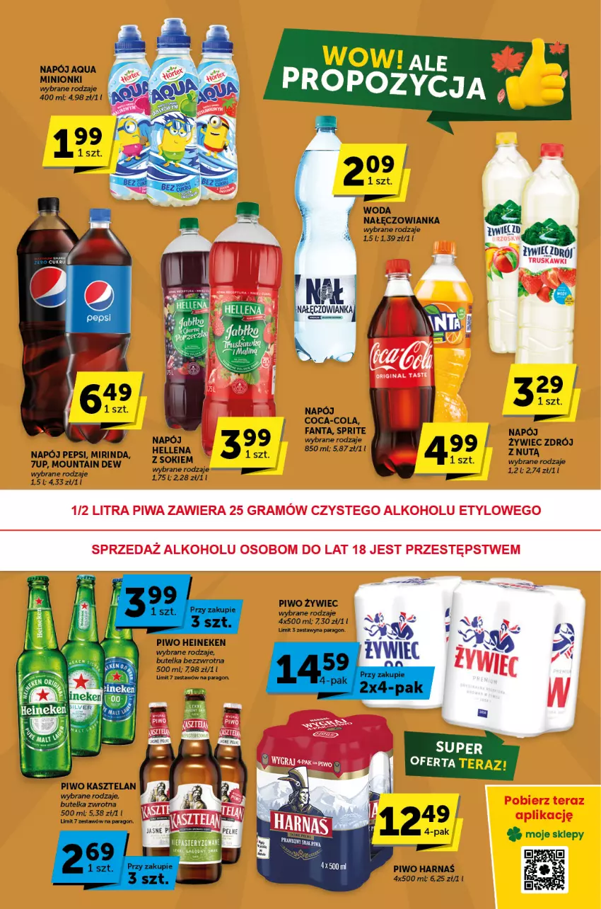 Gazetka promocyjna ABC - ważna 16.11 do 28.11.2023 - strona 7 - produkty: 7up, Coca-Cola, Fa, Fanta, Harnaś, Heineken, Kasztelan, Mirinda, Nałęczowianka, Napój, Pepsi, Piwo, Sprite, Tera