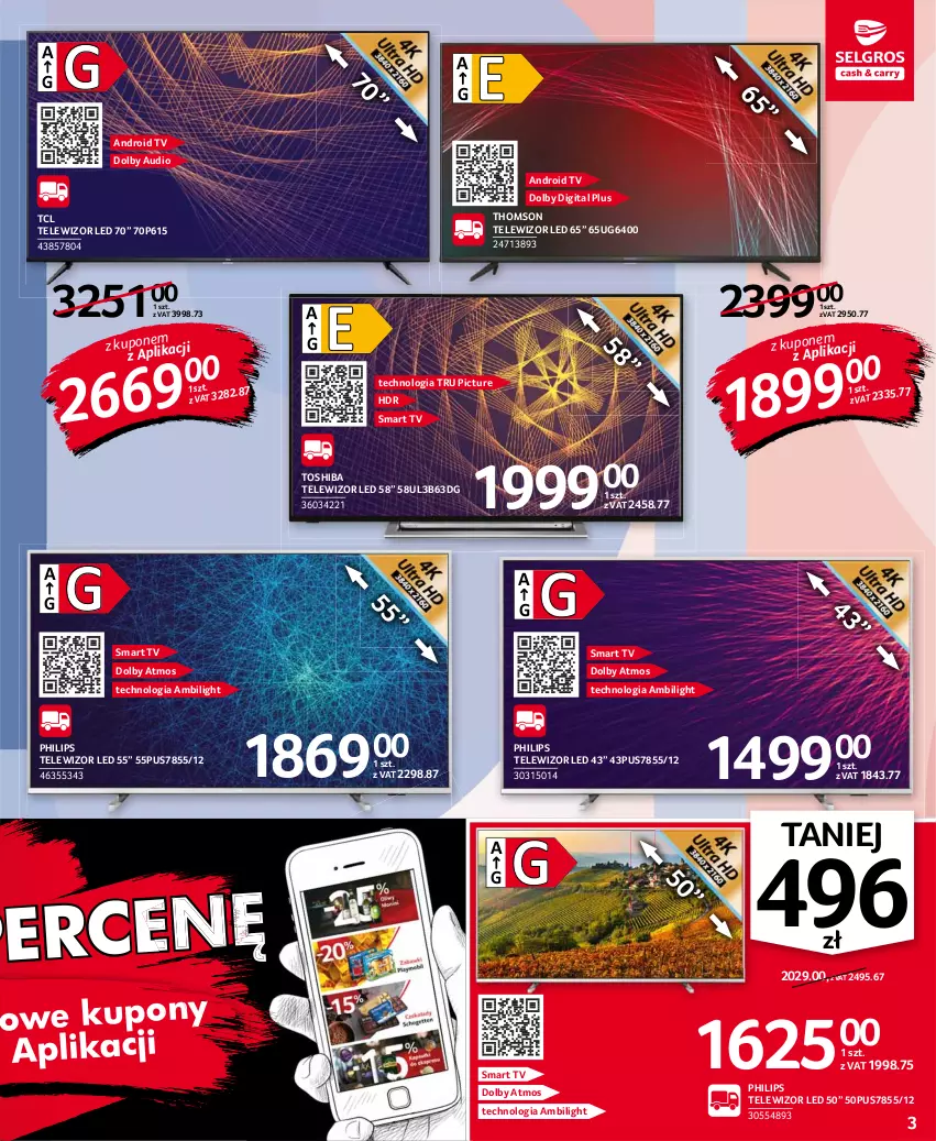 Gazetka promocyjna Selgros - Oferta przemysłowa - ważna 30.09 do 13.10.2021 - strona 3 - produkty: Android TV, Philips, Smart tv, Telewizor, Thomson, Toshiba