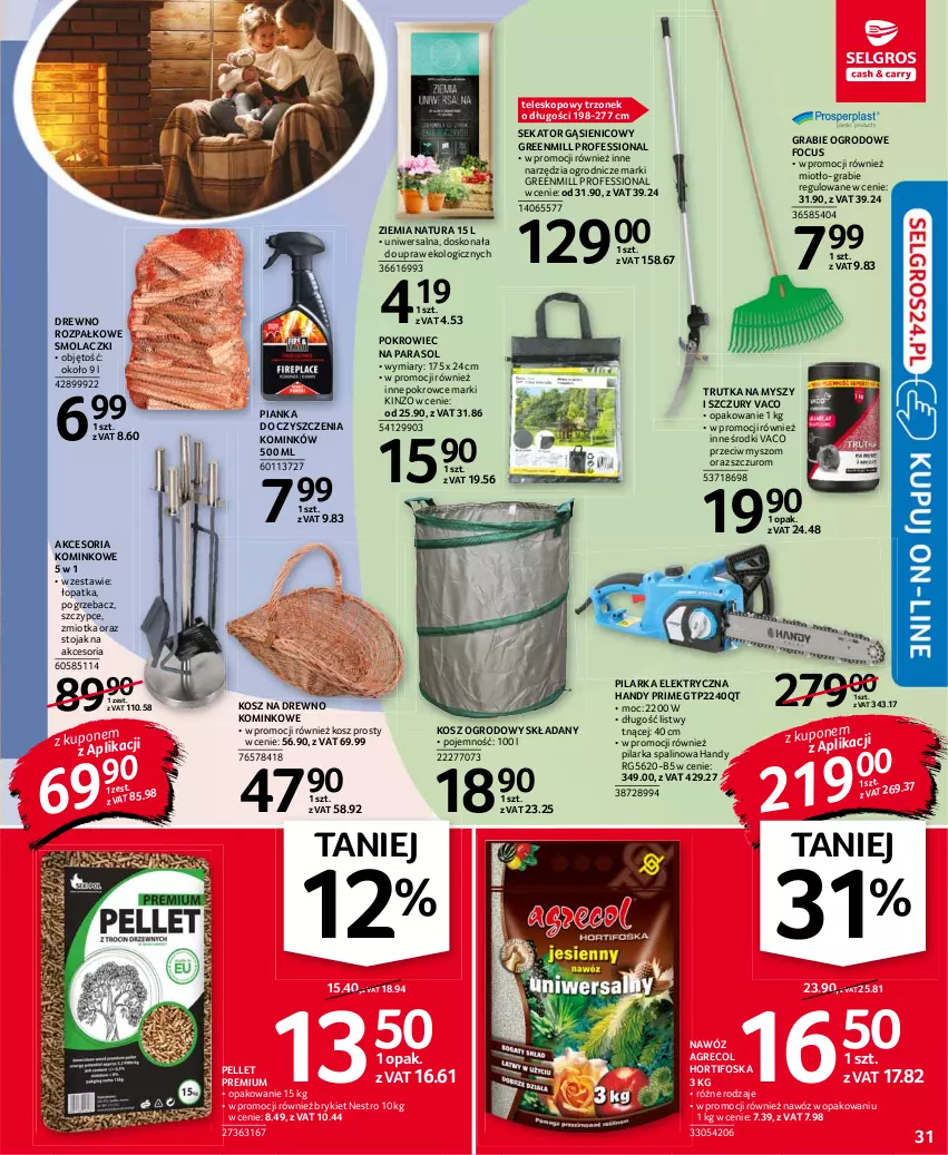 Gazetka promocyjna Selgros - Oferta przemysłowa - ważna 30.09 do 13.10.2021 - strona 31 - produkty: Gra, Kosz, Mola, Mysz, Nawóz, Parasol, Pellet, Pianka do czyszczenia, Pokrowiec, Sekator, Stojak, Szczypce, Teleskop