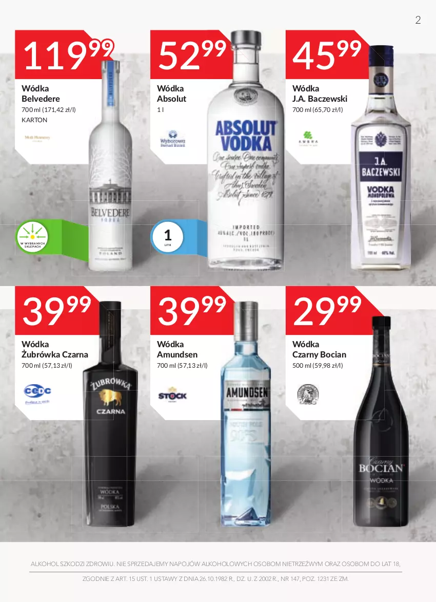 Gazetka promocyjna Stokrotka - Oferta alkoholowa - ważna 16.09 do 13.10.2021 - strona 2 - produkty: Absolut, Amundsen, Wódka