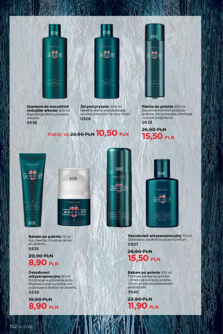 Gazetka promocyjna Faberlic - ważna 04.04 do 24.04.2022 - strona 152 - produkty: Balsam po goleniu, Dezodorant, Perfum, Pianka do golenia, Szampon