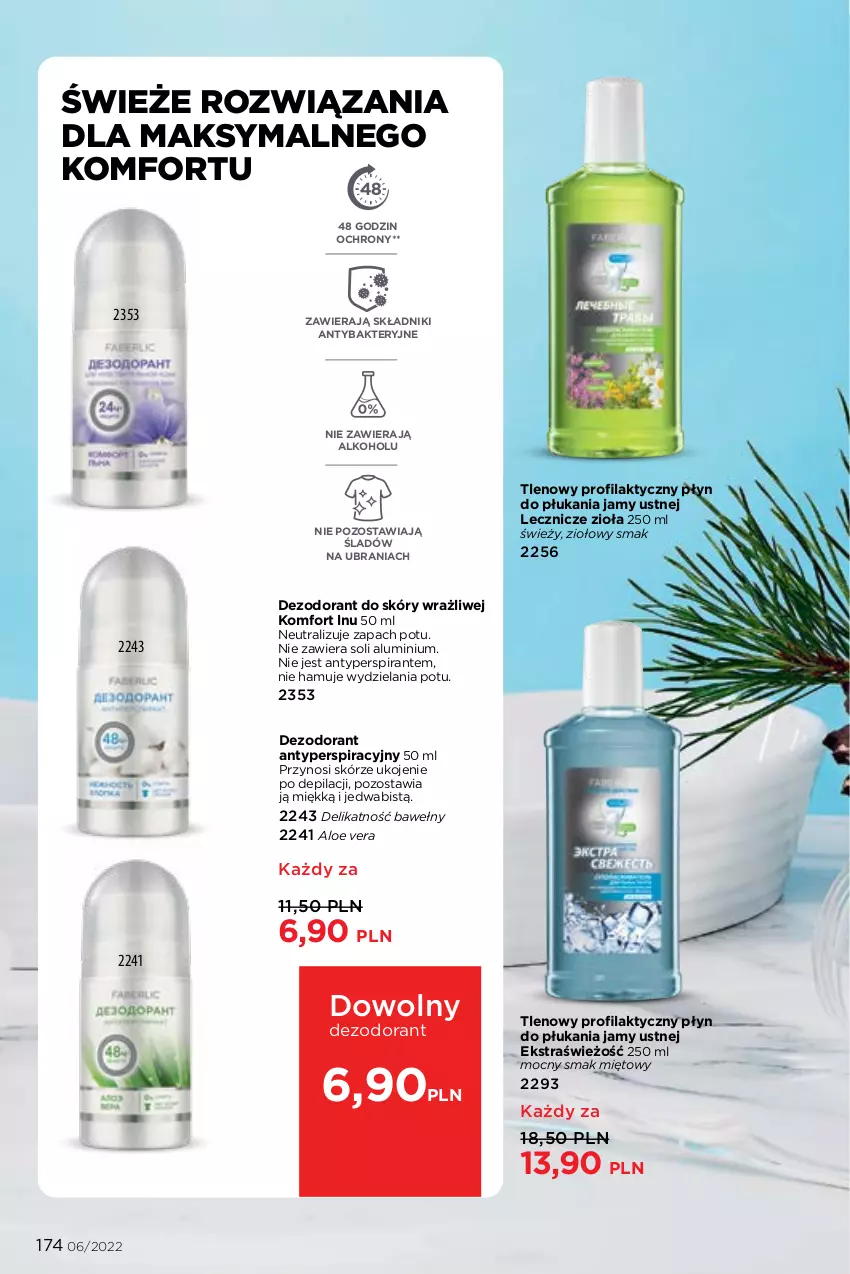 Gazetka promocyjna Faberlic - ważna 04.04 do 24.04.2022 - strona 174 - produkty: Aloe vera, Antyperspirant, Dezodorant, Płyn do płukania, Płyn do płukania jamy ustnej, Ubrania, Znicz