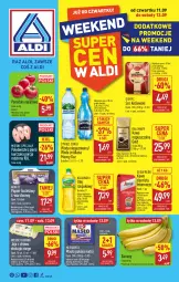 Gazetka promocyjna Aldi - Oferta weekendowa - Gazetka - ważna od 13.09 do 13.09.2025 - strona 1 - produkty: Kurczak, Banany, Kujawski, Kawa rozpuszczalna, Ser, Por, Gra, Papier, Kawa ziarnista, Królewski, Jaja, Mięsne specjały, Dallmayr, Kawa, Mlekovita, Papier toaletowy, LANA, Olej rzepakowy, Woda niegazowana, Woda, Masło, Olej, Pomidory, Segafredo, Mleko