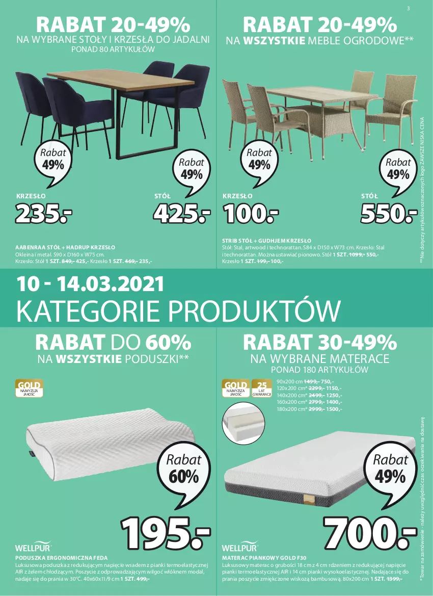 Gazetka promocyjna Jysk - Inspiracje i świetne oferty - ważna 10.03 do 23.03.2021 - strona 4 - produkty: Artwood, Krzesło, LG, Materac, Materac piankowy, Meble, Moda, Poduszka, Sok, Stół, Tera