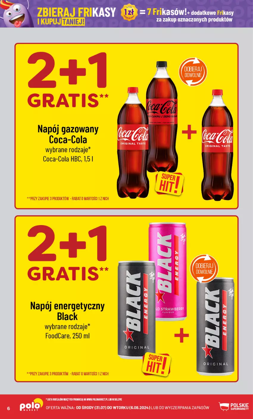 Gazetka promocyjna PoloMarket - Gazetka pomocyjna - ważna 31.07 do 06.08.2024 - strona 6 - produkty: Coca-Cola, Gin, Lack, Napój, Napój energetyczny, Napój gazowany