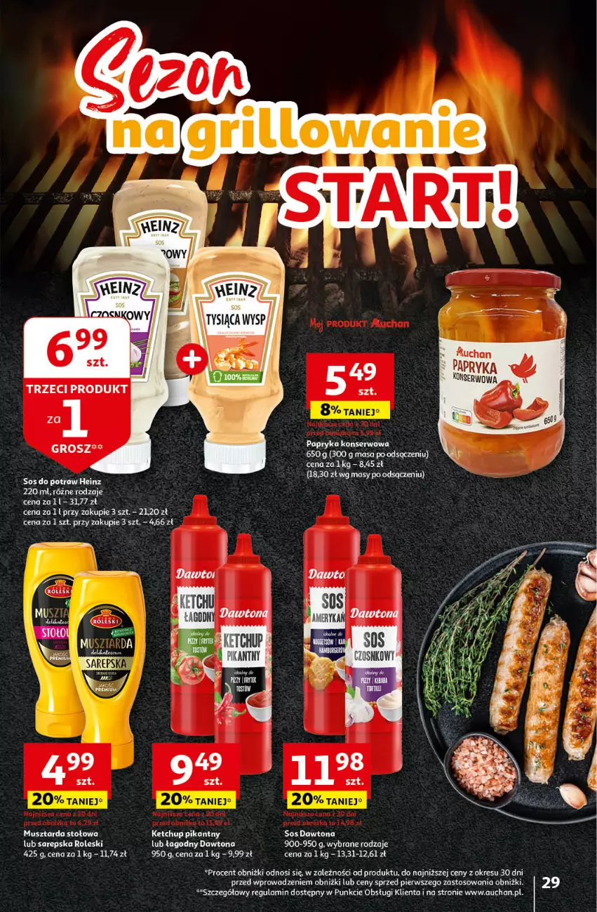 Gazetka promocyjna Auchan - Gazetka Mamy wiosnę Ale jazda! Hipermarket Auchan - ważna 18.04 do 24.04.2024 - strona 29 - produkty: Heinz, Ketchup, Papryka, Ser, Sos