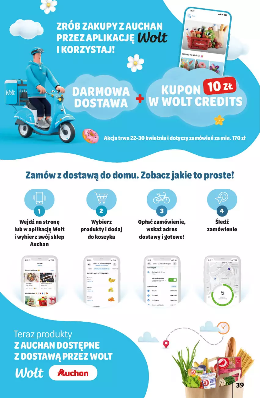 Gazetka promocyjna Auchan - Gazetka Mamy wiosnę Ale jazda! Hipermarket Auchan - ważna 18.04 do 24.04.2024 - strona 39 - produkty: Dres, Fa, Kosz, Por