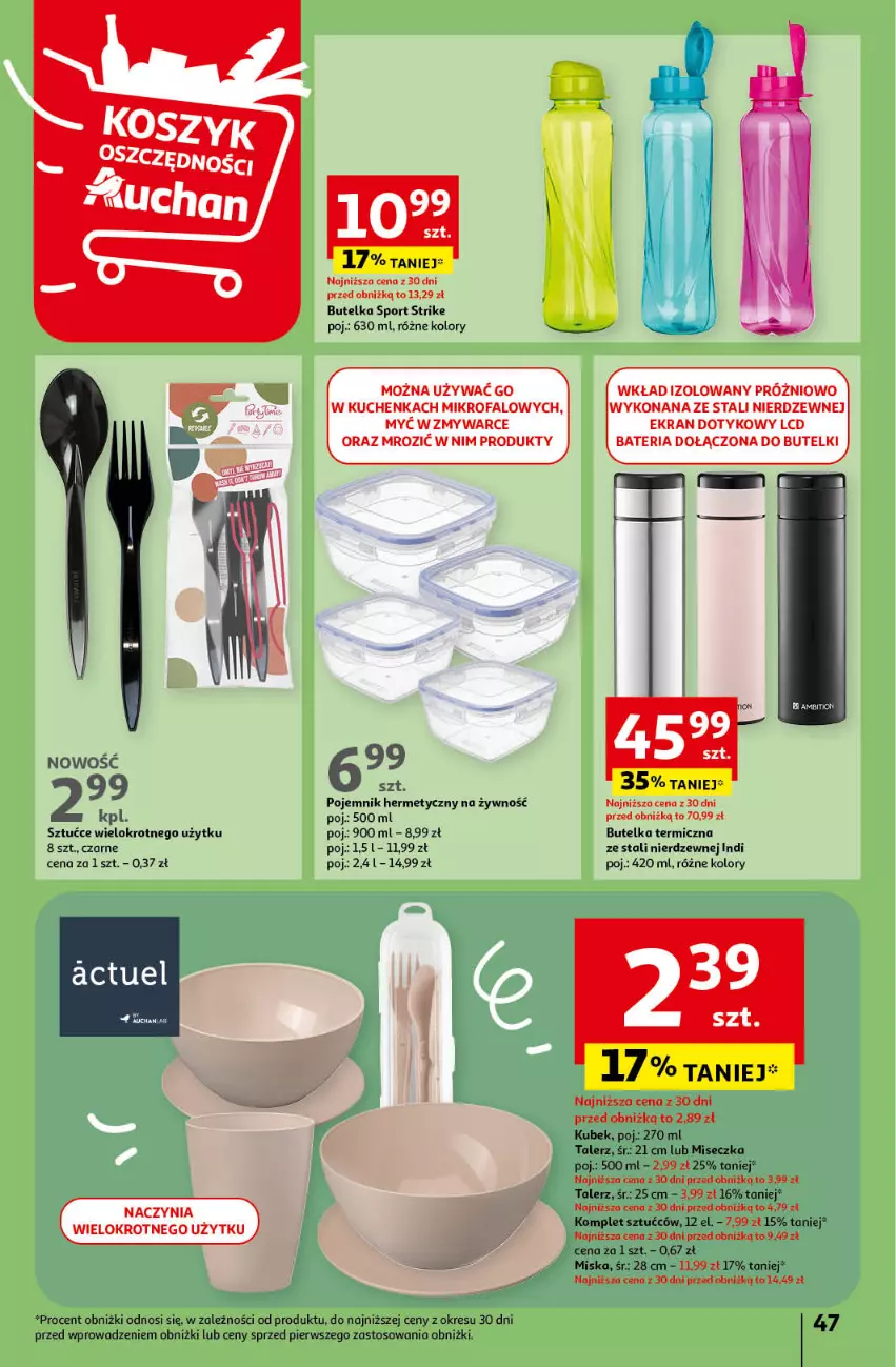 Gazetka promocyjna Auchan - Gazetka Mamy wiosnę Ale jazda! Hipermarket Auchan - ważna 18.04 do 24.04.2024 - strona 47 - produkty: Bateria, Fa, Kubek, Miseczka, Miska, Pojemnik, Por, Sport, Talerz