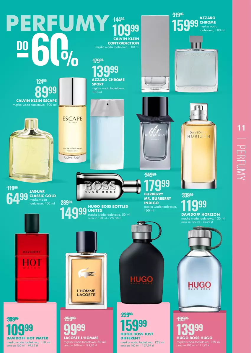 Gazetka promocyjna Super Pharm - Gazetka - ważna 26.05 do 08.06.2022 - strona 11 - produkty: Azzaro, Burberry, Calvin Klein, Davidoff, Hugo Boss, Jaguar, Lacoste, Perfum, Por, Sport