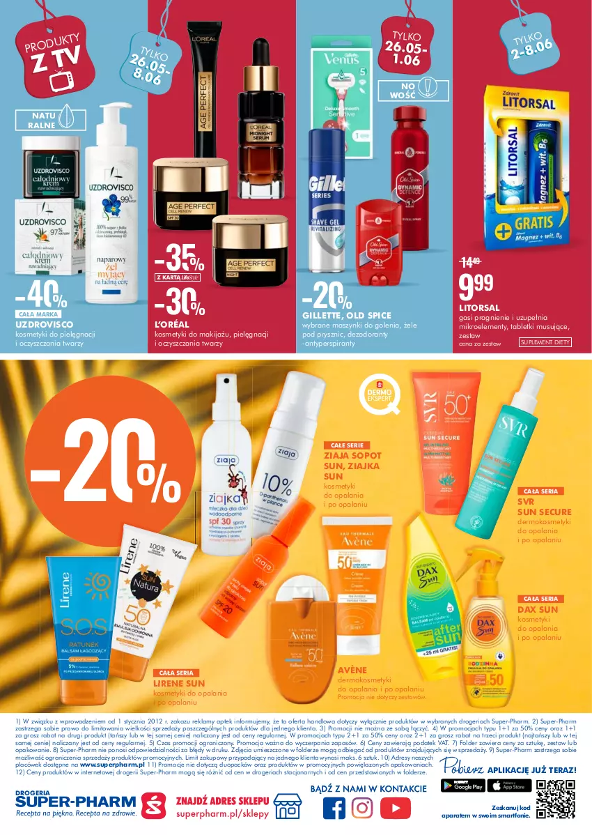 Gazetka promocyjna Super Pharm - Gazetka - ważna 26.05 do 08.06.2022 - strona 20 - produkty: Avène, DAX, Gillette, L’Oréal, Lirene, Old Spice, Ser, Smartfon, SVR, Tera, Ziaja, Ziajka