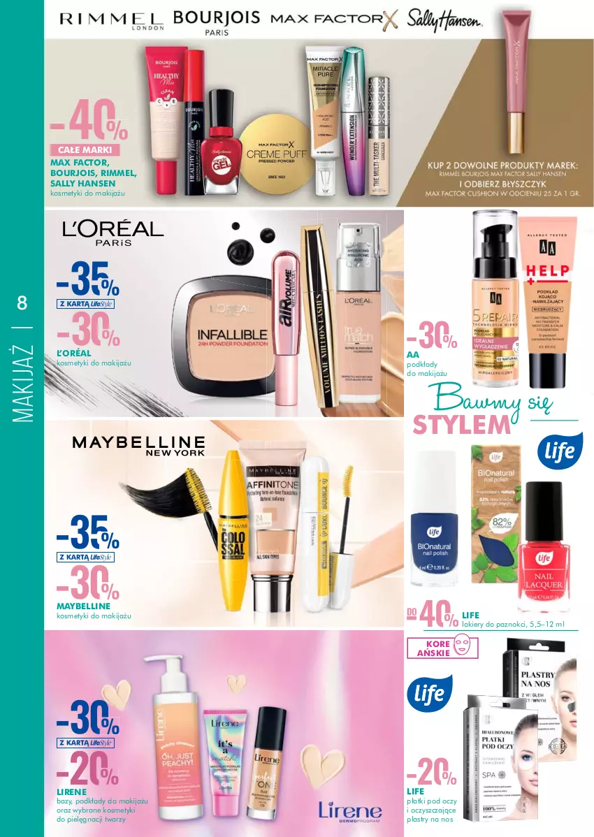 Gazetka promocyjna Super Pharm - Gazetka - ważna 26.05 do 08.06.2022 - strona 8 - produkty: Bell, Bourjois, Fa, L’Oréal, Lirene, Makijaż, Max Factor, Maybelline, Sally Hansen