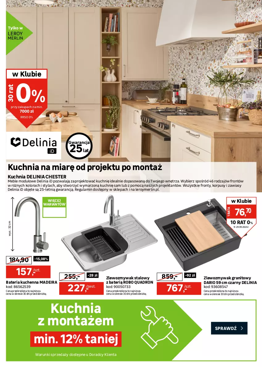 Gazetka promocyjna Leroy Merlin - Gazetka Leroy Merlin - ważna 09.09 do 29.09.2026 - strona 17 - produkty: Bateria, Bateria kuchenna, Dron, Gra, Korpusy, Kuchnia, Meble, Pojemnik, Sok, Zestaw mebli kuchennych, Zlew, Zlewozmywak