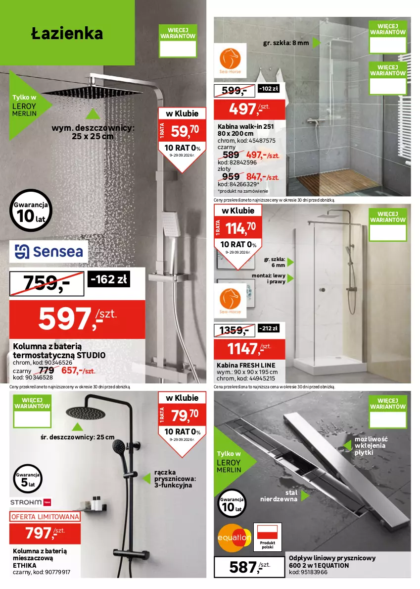Gazetka promocyjna Leroy Merlin - Gazetka Leroy Merlin - ważna 09.09 do 29.09.2026 - strona 22 - produkty: Brodzik, Kabina z hydromasażem, Klej, Termos, Wanna